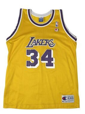 VTG Champion Shaquille O'Neal Shaq Los Angeles Lakers Jersey YOUTH XL 18-20